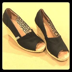 TOMS wedges.  Black.